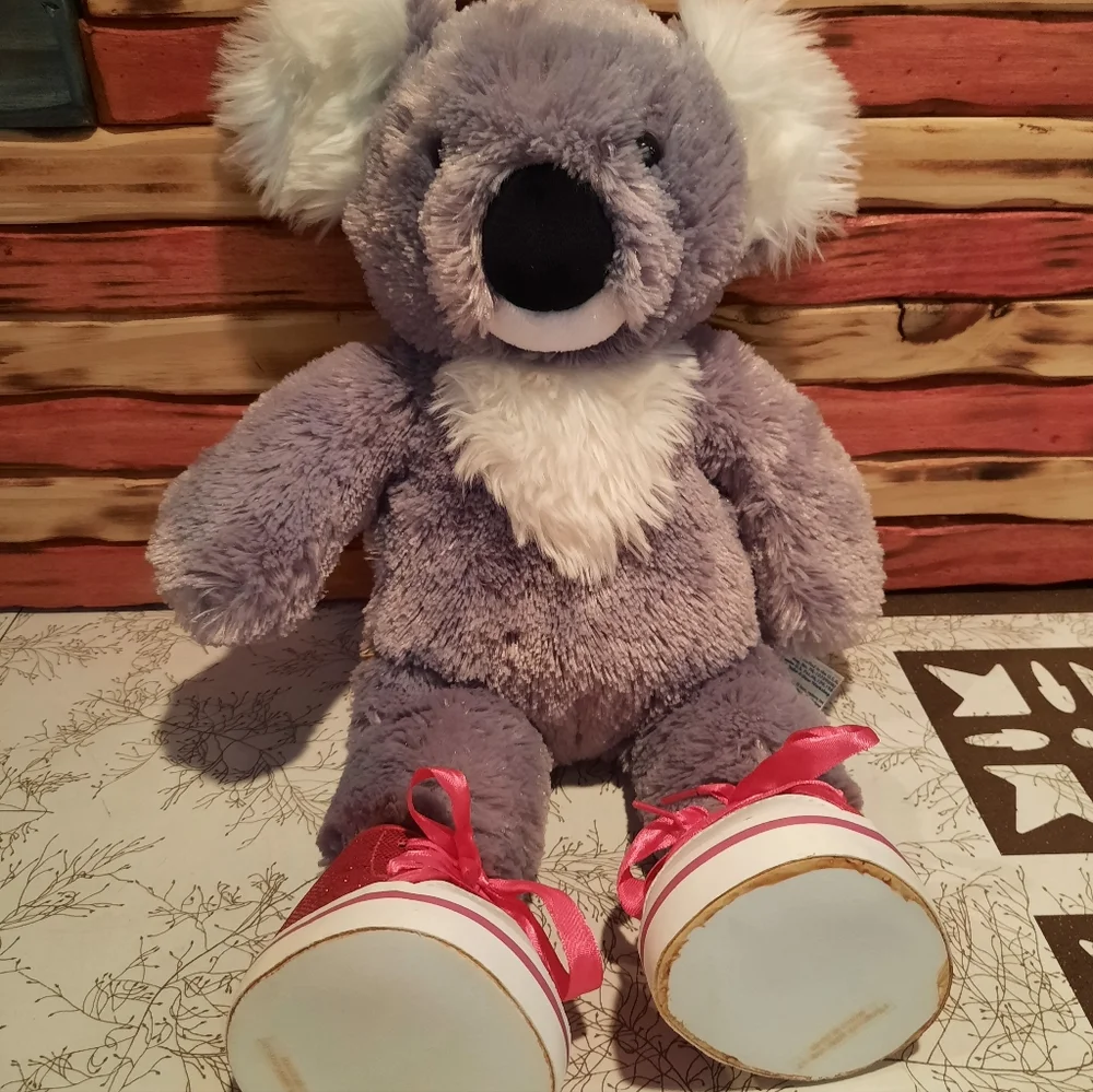 Build a Bear brown plush Koala pink sneakers